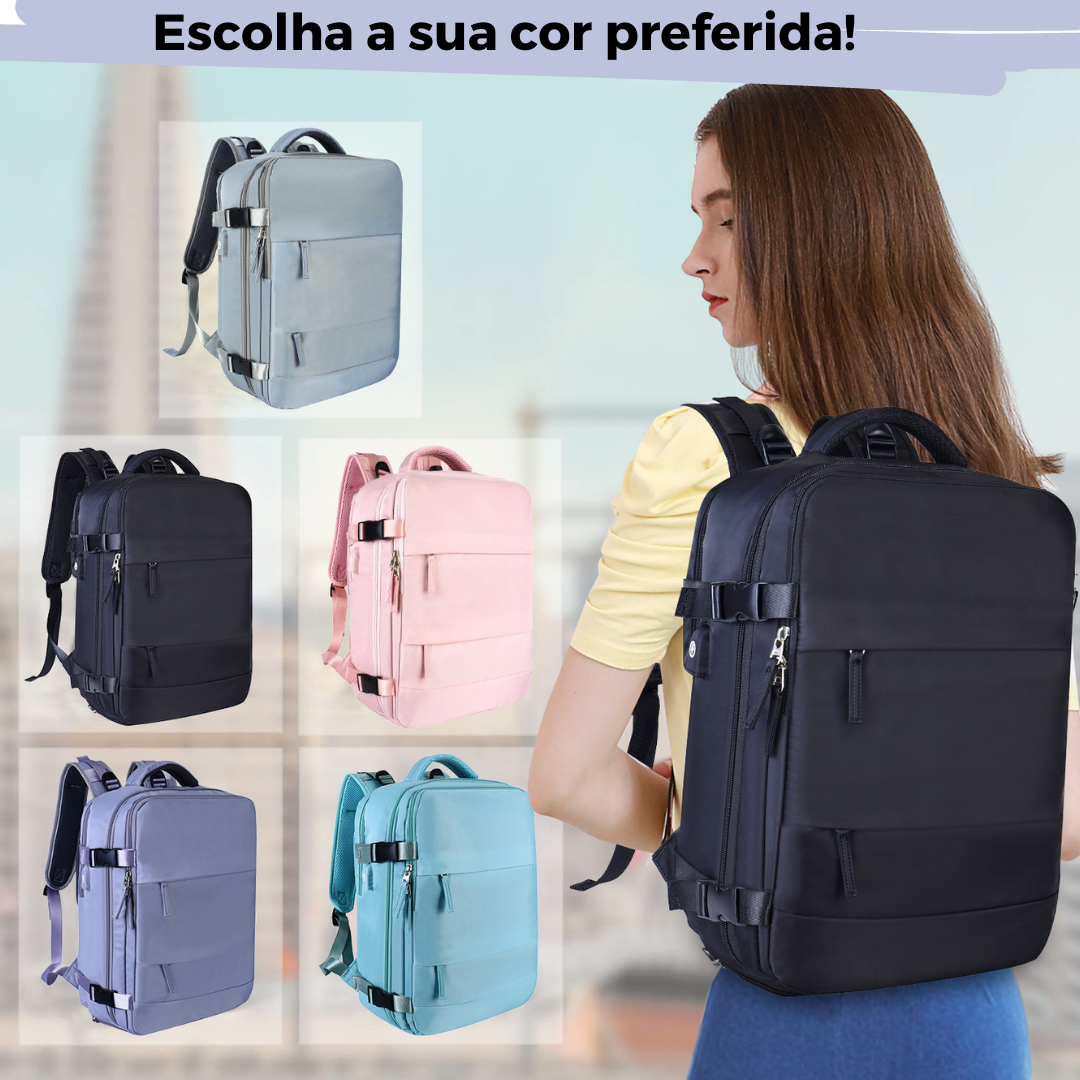 Mochila de viagem multifuncional, grande capacidade, leve, à prova d'água.